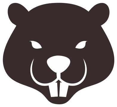 Stylized dark brown beaver head icon showing distinctive large front teeth and rounded ears
