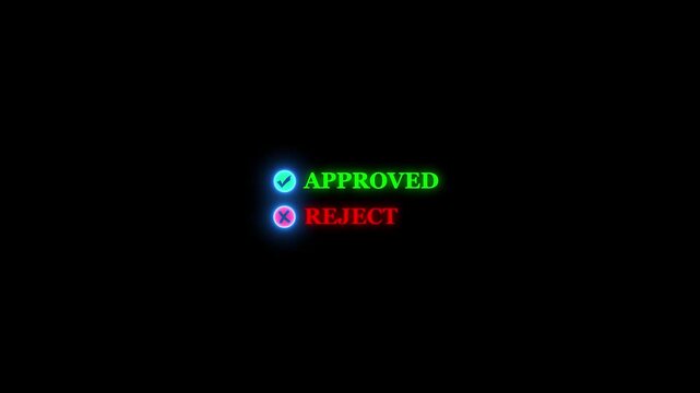 Neon approved and reject checkbox interface animation