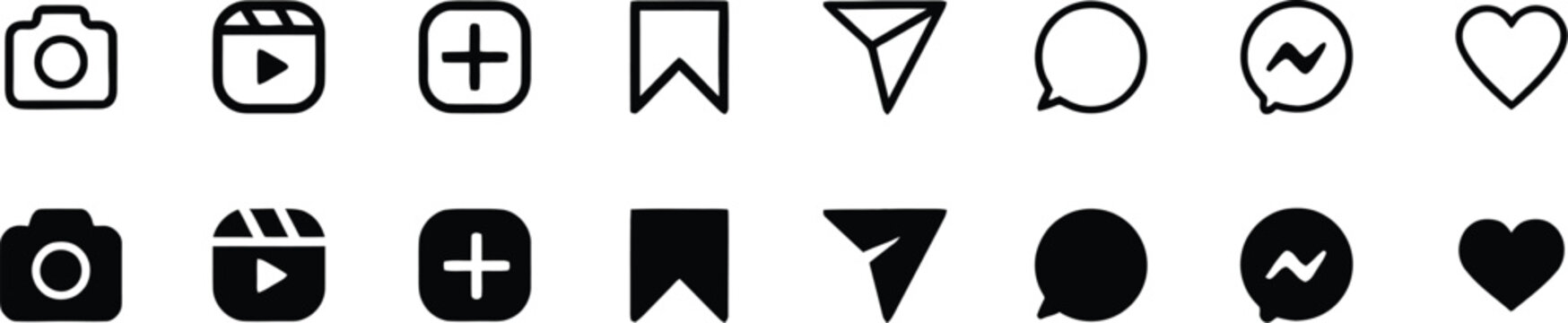 instagram like icon, love, comment, repost, save, share icon signs - social media notification like comment, share icons. social network post reactions collection set. vector illustration. Like.
