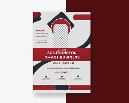 Red & black business flyer template design for print in a4 size and  (eps ) file .