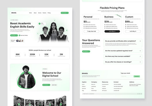 Online Course Landing Page UI Layout