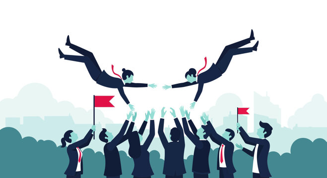 Business Team Catching Colleagues Symbolizing Professional Trust