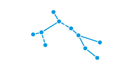 Abstract blue constellation network on white background © raki