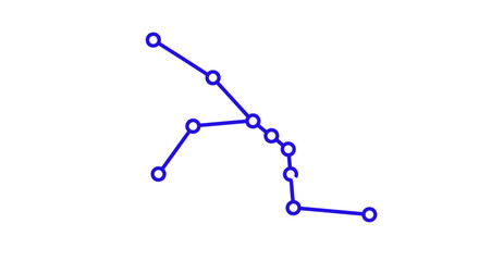 Abstract blue constellation connecting dots on white background © raki