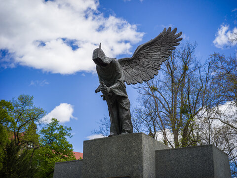 Wroclaw, Poland, 24th April 2026, The Monument to the Victims of the Katyn Massacre in Slowackiego Park