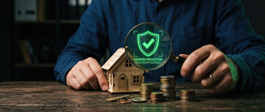 Home investment and protection strategies financial security indoor setting informative content close-up viewpoint real estate guidance