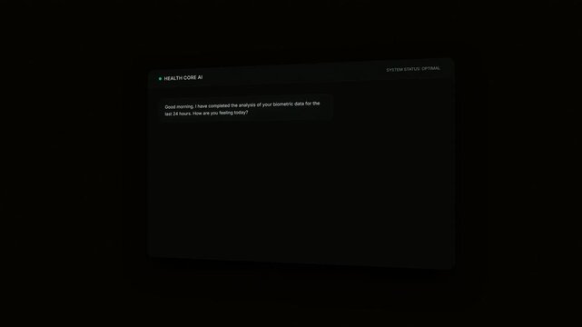 Conceptual interface of futuristic AI health assistant