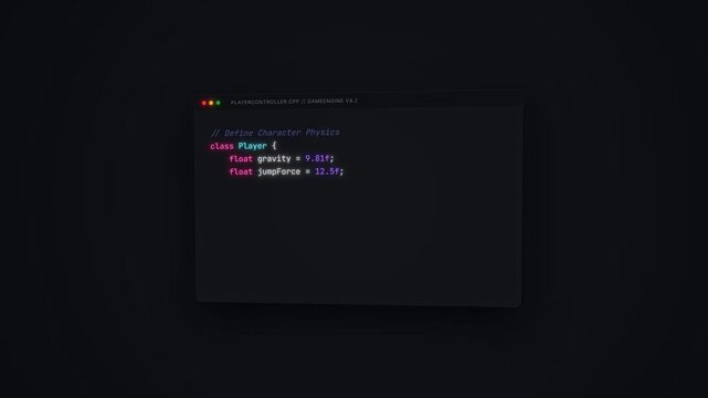 Conceptual source code for game character physics.