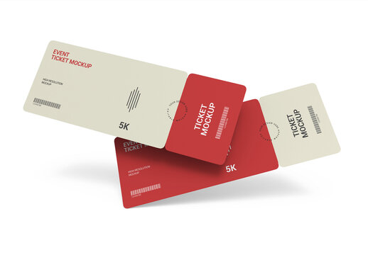 Floating Event Ticket Mockup Set