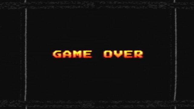 Game Over screen for video game interface.