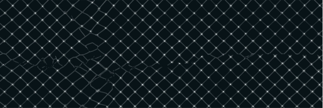 Repeating dark grid pattern with white square points. Repeating dark grid pattern showing dashed lines and small white square points as a subtle background