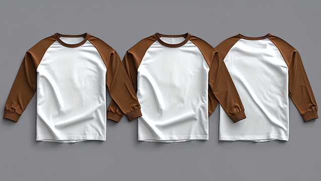 Short-sleeves raglan t-shirt mockup, 3d illustration, 3d rendering