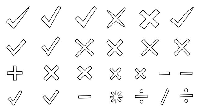 2D AutoCAD designs various mathematical symbols and signs