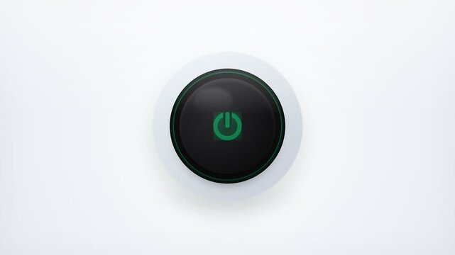 Animation of Power Button Switching from Red Standby to Green Active