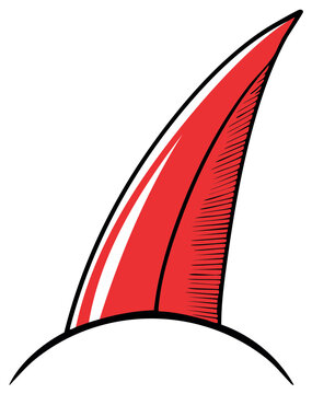 Stylized Devil Horn Simple Isolated Graphic Depiction of Evil Cartoon Icon Design Element