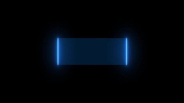 Animated of minimalist blue futuristic HUD square frames, HUD GUI futuristic element Sci-fi concept on black background.
