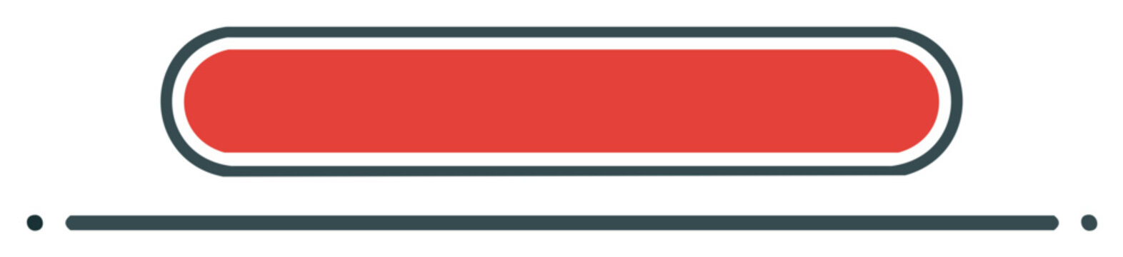 Red Pill Button with Outline and Underline in Flat Style for Call to Action and Sign up form Design