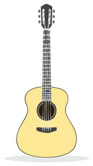 Obraz premium Classic acoustic guitar musical instrument vector illustration