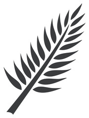 Fototapeta premium Stylized Silhouette of Palm Frond, Simple Graphic Element, Botanical Design