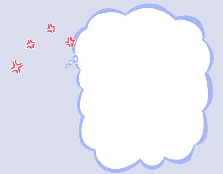 雲形吹き出し　ムカつきマーク