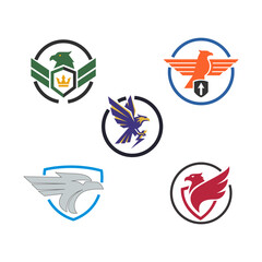 Geometric eagle esport logo badges with modern shield design © YusmelyJaquelin