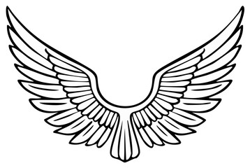 Fototapeta premium Stylized Winged Symbol Drawing Illustration Decorative Artistic Graphic