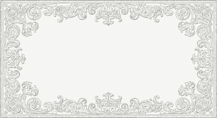 Obraz premium Ornate Baroque Floral Frame Vector Illustration