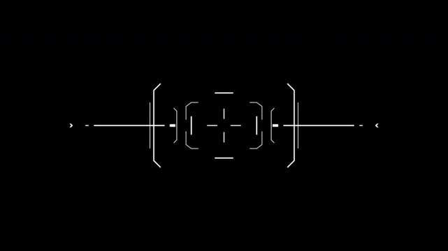 Futuristic hud crosshair interface technology digital sci-fi reticle ideal for gaming overlays, sci-fi movie graphics, or high-tech projects. Alpha