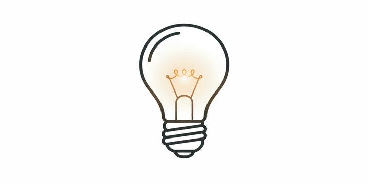 Light Bulb With Glowing Filament Inside.