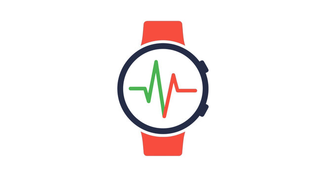 A smartwatch displaying a heart rate monitor.