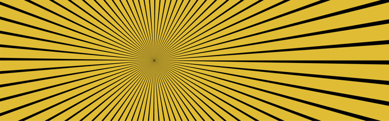 Obraz premium Yellow and black sunburst, gold radial rays, abstract comic wallpaper