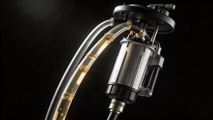Naklejka premium Mechanical pump with fluid in tubes