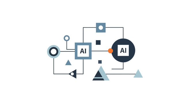 Artificial Intelligence Technology Flowchart Diagram.