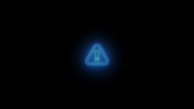 Alert warning sign Exclamation symbol, danger signal icon..neon sign Warning alert icon.