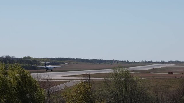 Stockholm, Sweden A commercial airliner lands at Arlanda Airport. 