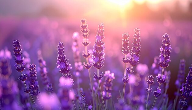 Lavendelbl&uuml;ten im Fr&uuml;hling mit sanftem Licht