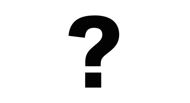 Vector illustration of black question mark symbol on a transparent background