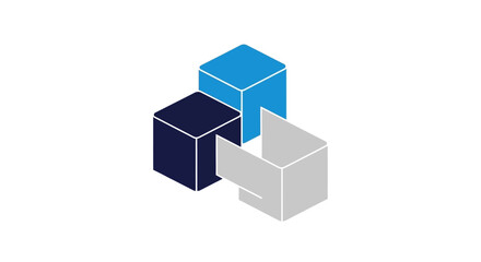 Obraz premium Three dimensional colored cube shapes.