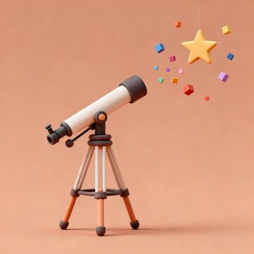 Celestial Claymorphism: Minimalist Telescope and Geometric P
