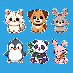 Fototapeta premium set of funny animals