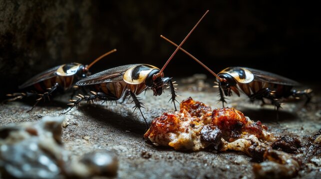 Insectlike Creatures Feeding Food Dirt Surface