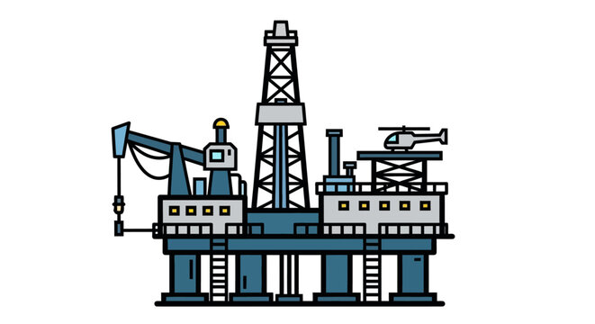Industrial offshore oil drilling platform.