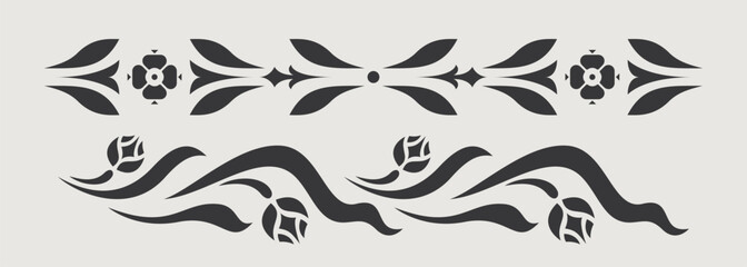 Fototapeta premium Vector design element of classic baroque ornaments with elegant scrollwork, medieval details.