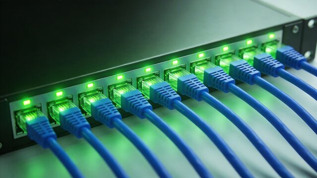 Network switch with connected cables