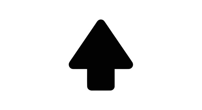 Vector illustration of black arrow pointing up on a transparent background