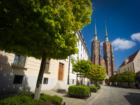 Wroclaw, Poland, 24th April 2026, Cathedral of St. John the Baptist in Ostrow Tumski during daytime
