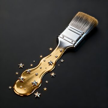 Golden Stroke: Abstract Metallic Composition