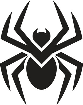 Black spider icon, spider symbol, arachnid logo, vector graphic