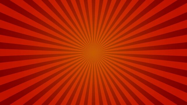 Rotating red sunburst background with radial stripes and comic book pop art style