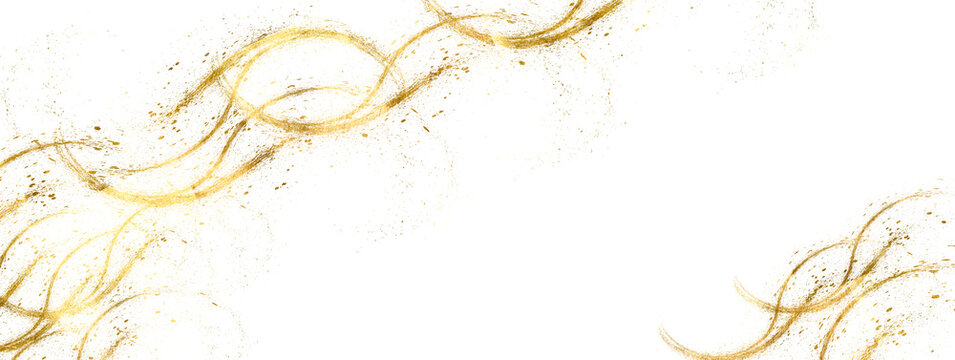 Frame line in Japanese style gold line. Golden Foil Pieces flakes of gold flakes shimmer, gold foil on png transparent background. Premium art design, wedding,vip cover template, grand opening, flyer.